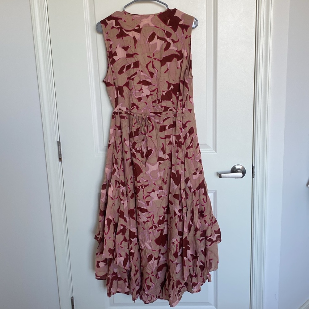 ROLLER RABBIT Camo Floral-Print Wrap Dress Size L Viscose NWOT - Picture 9 of 9
